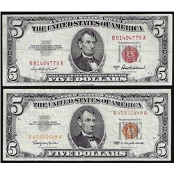 Set of 1953 & 1963 $5 Legal Tender Notes