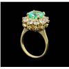 Image 4 : 3.03 ctw Emerald and Diamond Ring - 14KT Yellow Gold