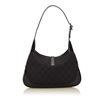 Image 3 : Gucci Black Canvas Leather GG Logo Jackie Shoulder Bag