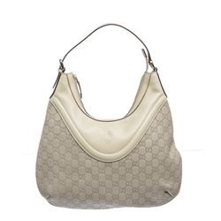 Gucci White Guccissima Leather Hysteria Crest Hobo Bag