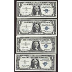 Lot of (4) Consecutive 1957 $1 Silver Certificate Notes Uncirculated