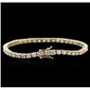 Image 2 : 14KT Yellow Gold 4.60 ctw Diamond Tennis Bracelet