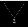 Image 2 : 14KT White Gold 0.54 ctw Diamond Pendant With Chain