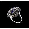 Image 3 : 4.17 ctw Tanzanite and Diamond Ring - 14KT White Gold