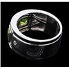 Image 3 : Crayola 0.90 ctw Peridot and White Sapphire Ring - .925 Silver