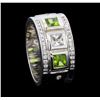 Image 4 : Crayola 0.90 ctw Peridot and White Sapphire Ring - .925 Silver