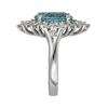 Image 2 : 4.38 ctw Paraiba Tourmaline and Diamond Ring - 18KT White Gold