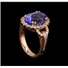 Image 4 : 7.10 ctw Tanzanite and Diamond Ring - 14KT Rose Gold
