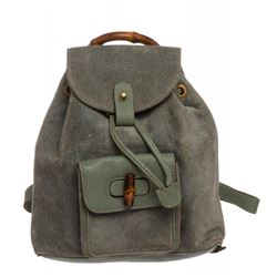Gucci Blue Green Suede Mini Backpack