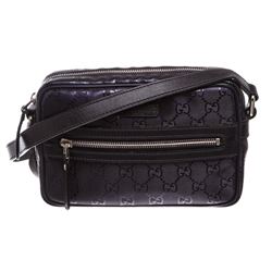 Gucci Blue Monogram Imprime Leather Crossbody Bag