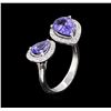 Image 3 : 2.55 ctw Tanzanite and Diamond Ring - 14KT White Gold