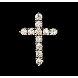 3.55 ctw Diamond Cross Pendant - 18KT White Gold