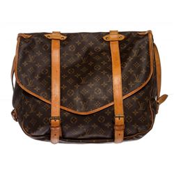 Louis Vuitton Monogram Canvas Leather Saumur 43 cm Messenger Bag