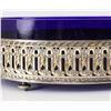 Image 2 : 19th C. Austrian Silver & Cobalt Glass Centerpiece Bowl