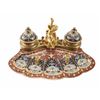Image 2 : French Champleve Enamel & Gilt Bronze Inkwell