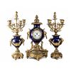 Image 1 : 3pc French Porcelain & Bronze Clock Garniture