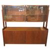 Image 1 : Danish Teak Tambour Credenza with Bookcase Hutch Mid-Ce