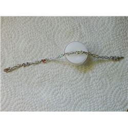 BRACELET - 6 MARQUIS FACETED MULTI GEMSTONES & DIAMOND IN STERLING SILVER SETTING - RETAIL ESTIMATE 