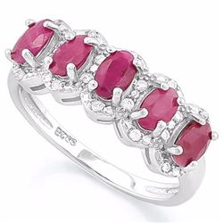 **** FEATURE ITEM **** RING - AWESOME 8 1/5 CTW RUBY & 2 DIAMONDS IN 925 STERLING SILVER SETTING - R