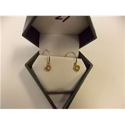 EARRINGS - 1.2CTW HEART FACETED YELLOW SAPPHIRE IN 14K YELLOW GOLD SETTING - INCLUDES CERTIFICATE $8