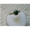 Image 2 : RING - ROUND FACETED EMERALD & DIAMOND IN STERLING SILVER SETTING - RETAIL ESTIMATE $400