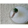 Image 3 : RING - ROUND FACETED EMERALD & DIAMOND IN STERLING SILVER SETTING - RETAIL ESTIMATE $400