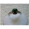 Image 4 : RING - ROUND FACETED EMERALD & DIAMOND IN STERLING SILVER SETTING - RETAIL ESTIMATE $400