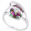 Image 1 : **** FEATURE ITEM**** RING - 3 1/5 CARAT MAGIC RAINBOW MYSTIC TOPAZ & 2 ROUND FACETED DIAMOND IN EXO