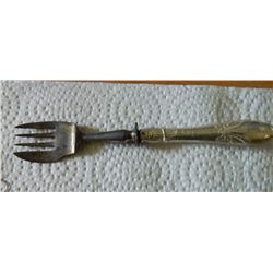 VINTAGE SILVER FORK/KNIFE - RUSSIAN HALLMARKS ON HANDLE - EARLY 1900'S