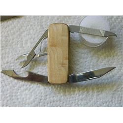 NEW MULTI USE KNIFE WITH WOOD HANDLE