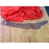 Image 1 : LEATHER HAND TOOLED GUN BELT - LIGHT COLOR NO GUN POCKET