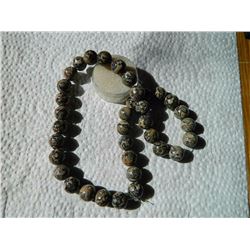 ROUND AGATE BEADS - BROWN / BLACK - 36 PC - 12MM DIAMETER