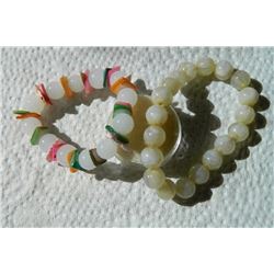 ROUND AGATE BRACELETS - 2 TTL stretch to put on