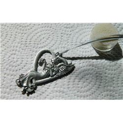 ORNAMENT - "ANGEL OF THE HEART" MARKED ON BACK - CRYSTAL IN ANGELS HAND - ~3' TALL - 25.6gm
