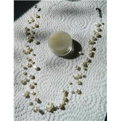 NECKLACE - FLOATING GENUINE PEARLS - CHOKER DESIGN -  - 5 STRANDS - ~13gm