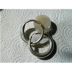 EARRINGS - LARGE HOOP - SILVER - 11.6gm