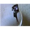 Image 4 : RING - HEART FACETED AMETHYST IN 925 STERLING SILVER SETTING - STAMPED 925 & HALLMARK RSE - missing 