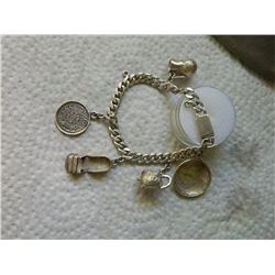 BRACELET - SILVER - WITH CHARMS - 28gm