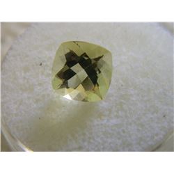 GEMSTONE - EMERALD FACETED BRIGHT YELLOW CITRINE 10.1 X 10.1 X 6.8 mm - ~ 4.6 CT