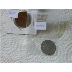COLLECTOR COINS - 2 PENCE (1993), KRONE (1976)