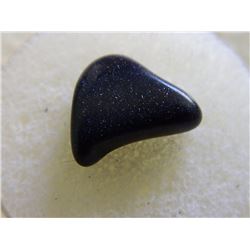 GEMSTONE - POLISHED  FREE FORM DARK BLACK WITH PURPLE SPARKLES - 12.8 X 15.0 X 4.7 mm