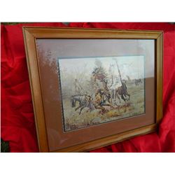 FRAMED PICTURE - INDIANS - GM RUSSEL 1908