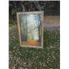 Image 1 : FRAMED PICTURE - PATH IN WOODS - RUSTIC WOOD FRAME - 40 ½" TALL
