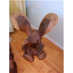 HAND CRAFTED SOLID WOOD CARVING - EAGLE - 21" TALL - RETAIL $870