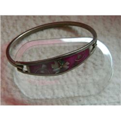 TAXCO MEXICAN SILVER BRACELET WITH INLAID ABALONE