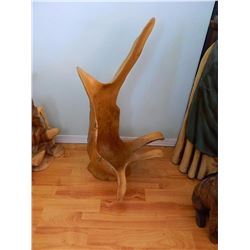 HAND CRAFTED SOLID WOOD CARVING - TEAK TREE ROOT BOWL - 27 ½"  TALL - RETAIL $190