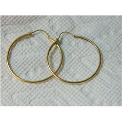 **** ESTATE FEATURE **** EARRINGS -10K YELLOW GOLD HOOP EARRINGS -  STAMPED 10 K UNO A ERRE (FINE IT