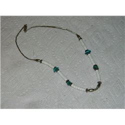 NECKLACE - NAVAHO - SILVER & TOURQUOISE