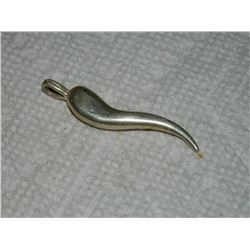 PENDANT - SILVER HORN - MARKED "STERLING" ~2" LONG 1.9gm