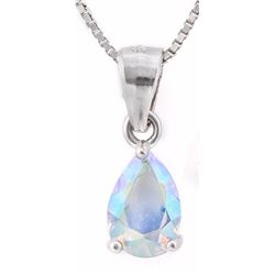 NECKLACE -  3/4 CT PEAR MERCURY MYSTIC TOPAZ IN 925 STERLING SILVER SETTING - INCLUDES 20" 925 ITALY